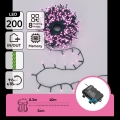 Aigostar - Guirlande lumineuse extérieure de Noël 200 LED/8 fonctions 3 piles AA 10,3 m IP44 rose