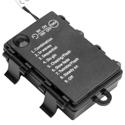 Aigostar - Guirlande lumineuse extérieure de Noël 200 LED/8 fonctions 3 piles AA 10,3 m IP44 rose
