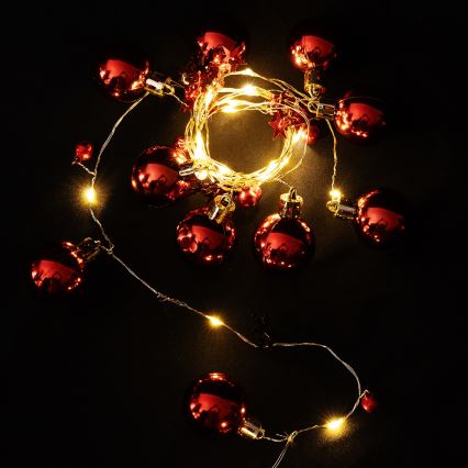 Aigostar - Guirlande lumineuse LED 2 m, 20 LED, 3xAA, blanc chaud