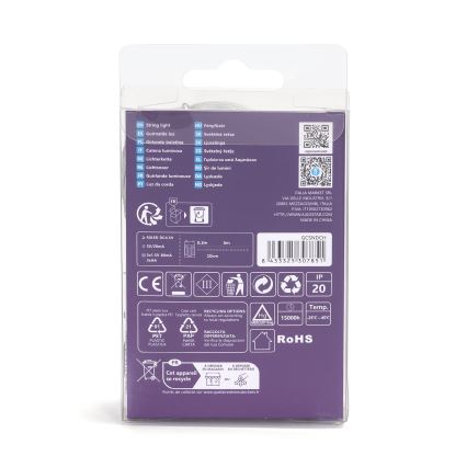 Aigostar - Guirlande lumineuse LED 50 LED, 3x AA, 5,3 m, blanc froid