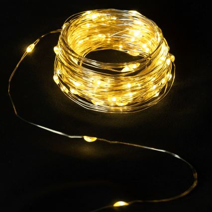 Aigostar - Guirlande lumineuse LED d'extérieur 50xLED/8 modes 3xAA 5,3 m blanc chaud