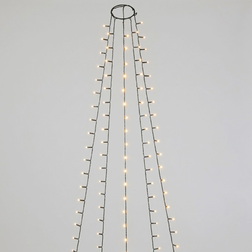 Aigostar - Guirlande lumineuse LED de Noël d'extérieur 108 LED / 8 fonctions, fonctionne avec 3 piles AA, 1,8 m, IP44, blanc chaud