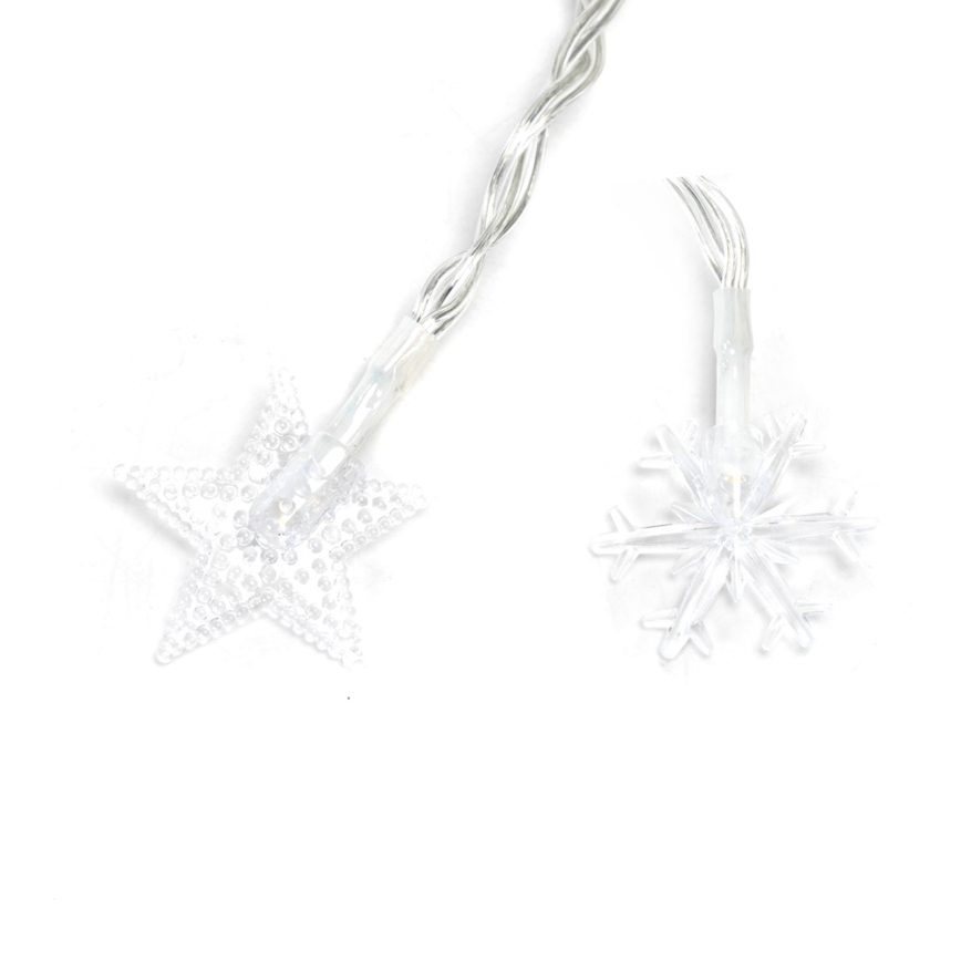 Aigostar - Guirlande lumineuse de Noël d'extérieur LED 100xLED/8 fonctions 3xAA 10m IP44 blanc chaud étoiles