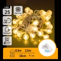 Aigostar - Guirlande lumineuse LED de Noël extérieure 25xLED/3xAA/8 fonctions 2,8 m IP44 blanc chaud