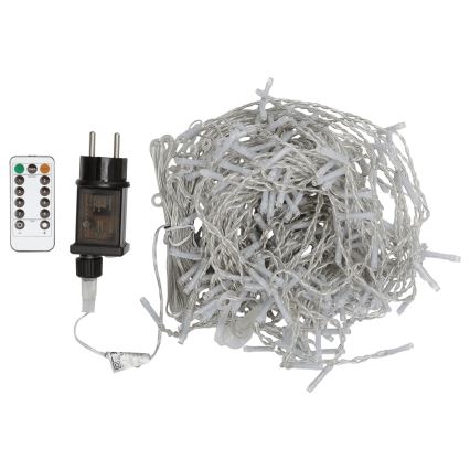 Aigostar - LED guirlande lumineuse de Noël d'extérieur 300xLED/8 fonctions 3x1m IP44 blanc froid + télécommande