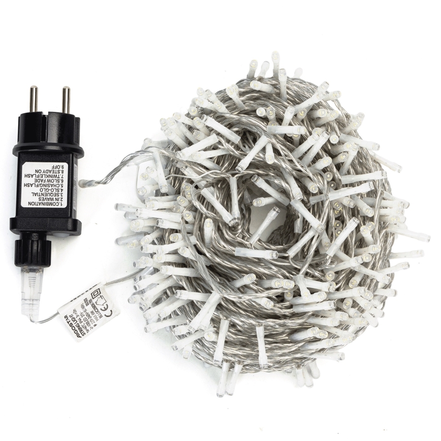 Aigostar - Guirlande lumineuse LED extérieure, 400 LED, 8 modes, 20 m, IP44, blanc chaud