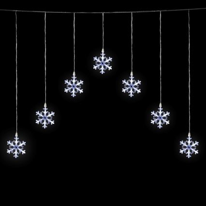 Aigostar - Guirlande lumineuse LED extérieure 84 LED / 8 fonctions 1,2 x 1 m IP44 blanc froid à motifs flocons