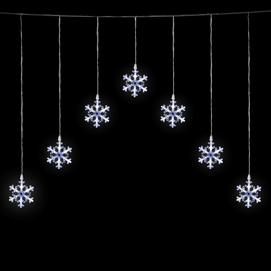 Aigostar - Guirlande lumineuse LED extérieure 84 LED / 8 fonctions 1,2 x 1 m IP44 blanc froid à motifs flocons