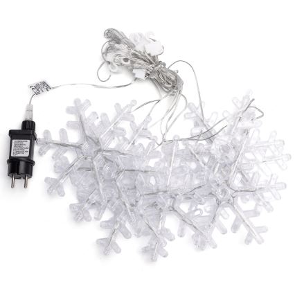 Aigostar - Guirlande lumineuse LED extérieure 84 LED / 8 fonctions 1,2 x 1 m IP44 blanc froid à motifs flocons
