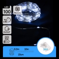 Aigostar - Guirlande lumineuse LED d'extérieur pour Noël 100 LED/8 fonctions/3xAA 10,3m IP44 blanc froid