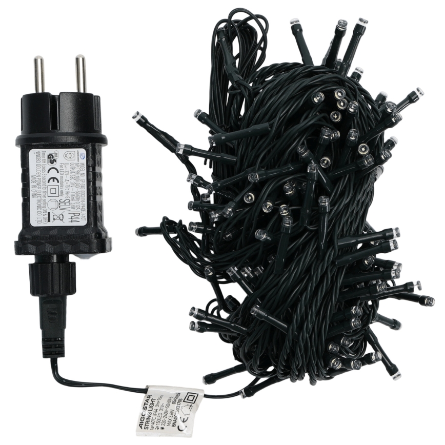 Aigostar - Guirlande lumineuse LED d'extérieur pour Noël, 150 LED, 8 modes, 18 m, IP44, blanc froid
