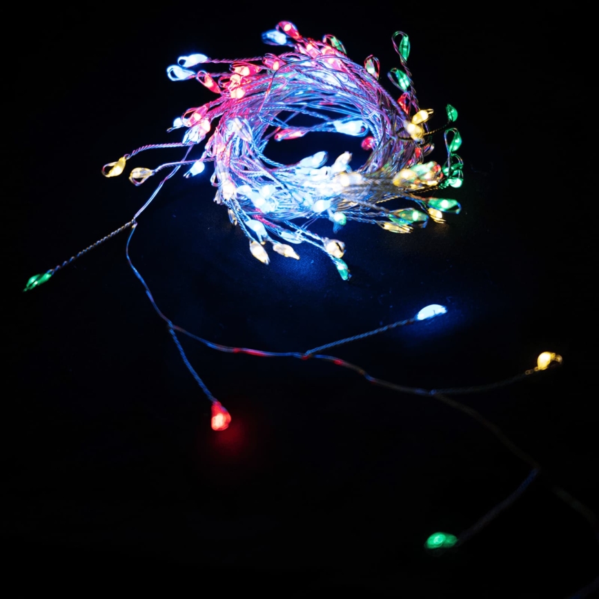 Aigostar - Guirlande lumineuse LED d'extérieur pour Noël 200xLED / 8 fonctions, 3xAA, 6,3 m, IP44, multicolore