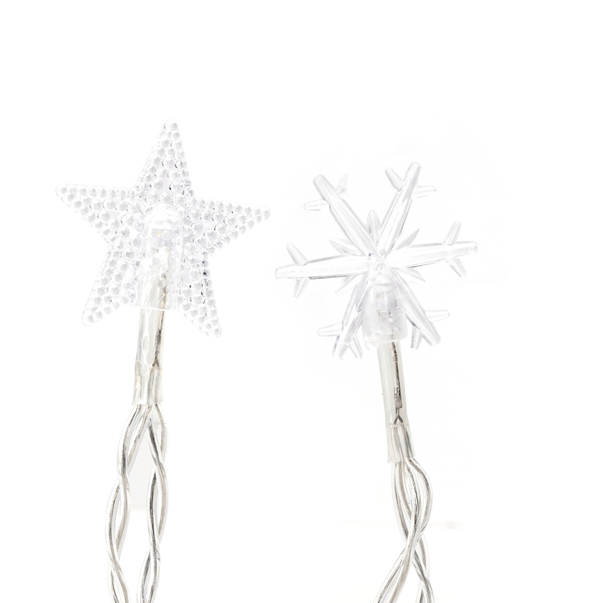 Aigostar - Guirlande de Noël LED extérieure 25 LED/8 fonctions 3xAA 2,5 m IP44 blanc froid