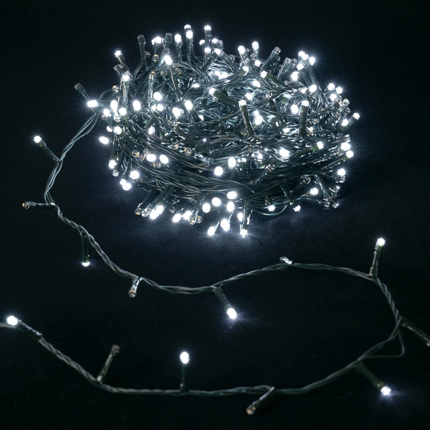 Aigostar - Guirlande lumineuse LED extérieure de Noël, 300 LED, 8 fonctions, 30 m, IP44, blanc froid