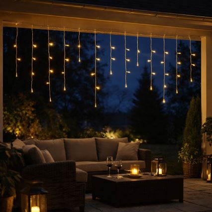Aigostar - Guirlande de Noël LED d'extérieur 300xLED/8 modes 3xAA 18x0,6 m IP44 blanc chaud
