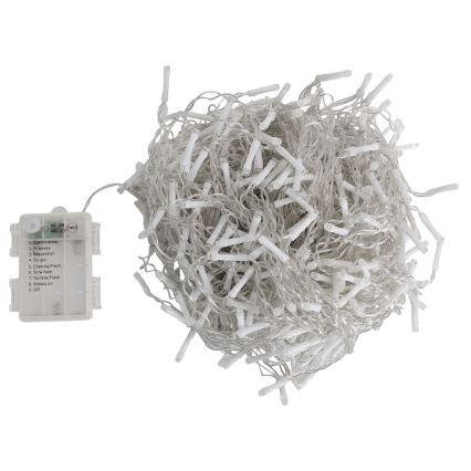 Aigostar - Guirlande de Noël LED d'extérieur 300xLED/8 modes 3xAA 18x0,6 m IP44 blanc chaud
