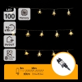 Aigostar - Guirlande lumineuse LED extérieure 100 LED / 8 fonctions, 13 m, IP44, blanc chaud