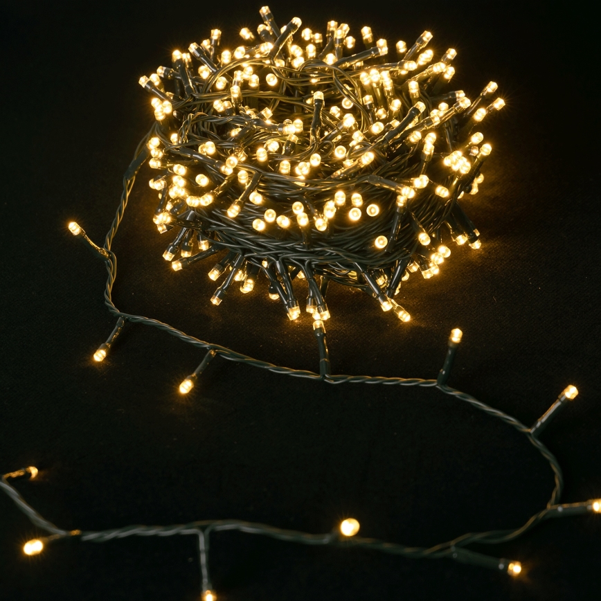 Aigostar - Guirlande LED d'extérieur 100 LED, 8 modes, 3×AA, 5,3 m, IP44, blanc chaud