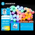 Aigostar - Guirlande lumineuse LED extérieure 25 LED / 3 piles AA / 8 fonctions / 2,8 m / IP44 / multicolore