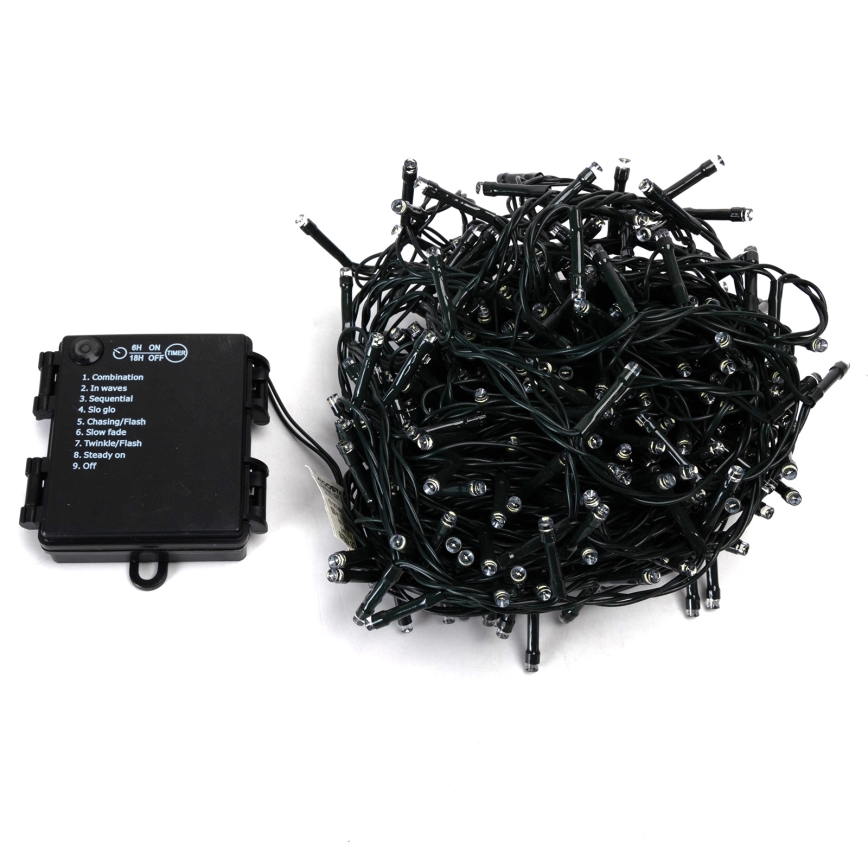 Aigostar - Guirlande LED extérieure 400 LED / 8 fonctions, 4 x AA, 20,3 m, IP44, multicolore