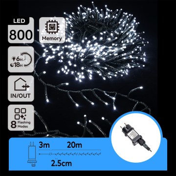 Aigostar - Guirlande lumineuse LED extérieure 800xLED/8 fonctions 23m IP44 blanc froid