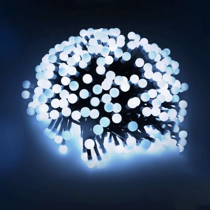 Aigostar - Guirlande lumineuse de Noël extérieure LED, 100 LED/8 fonctions, fonctionne avec 3 piles AA, 10,3 m, IP44, blanc froid