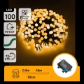 Aigostar - Guirlande lumineuse LED extérieure de Noël 100xLED/8 fonctions 3xAA 10,3m IP44 blanc chaud