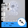 Aigostar - Guirlande lumineuse LED extérieure de Noël 2000xLED/8 fonctions 103m IP44 blanc froid