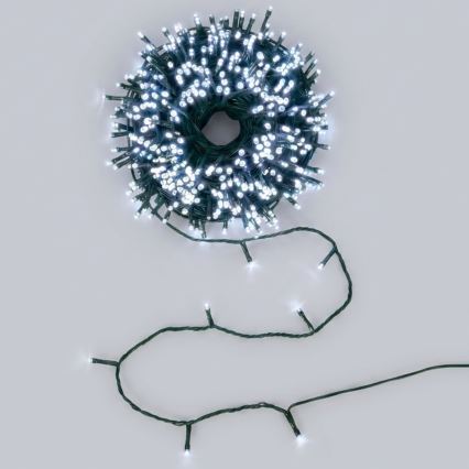 Aigostar - Guirlande de Noël solaire à LED 200 LED/8 fonctions, 22 m, IP65, blanc froid, 800 mAh