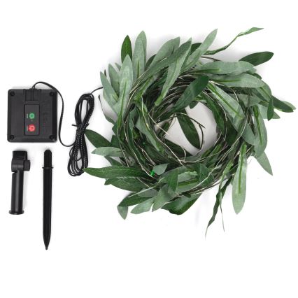Aigostar - Guirlande solaire 100xLED/12m IP65 blanc chaud olive
