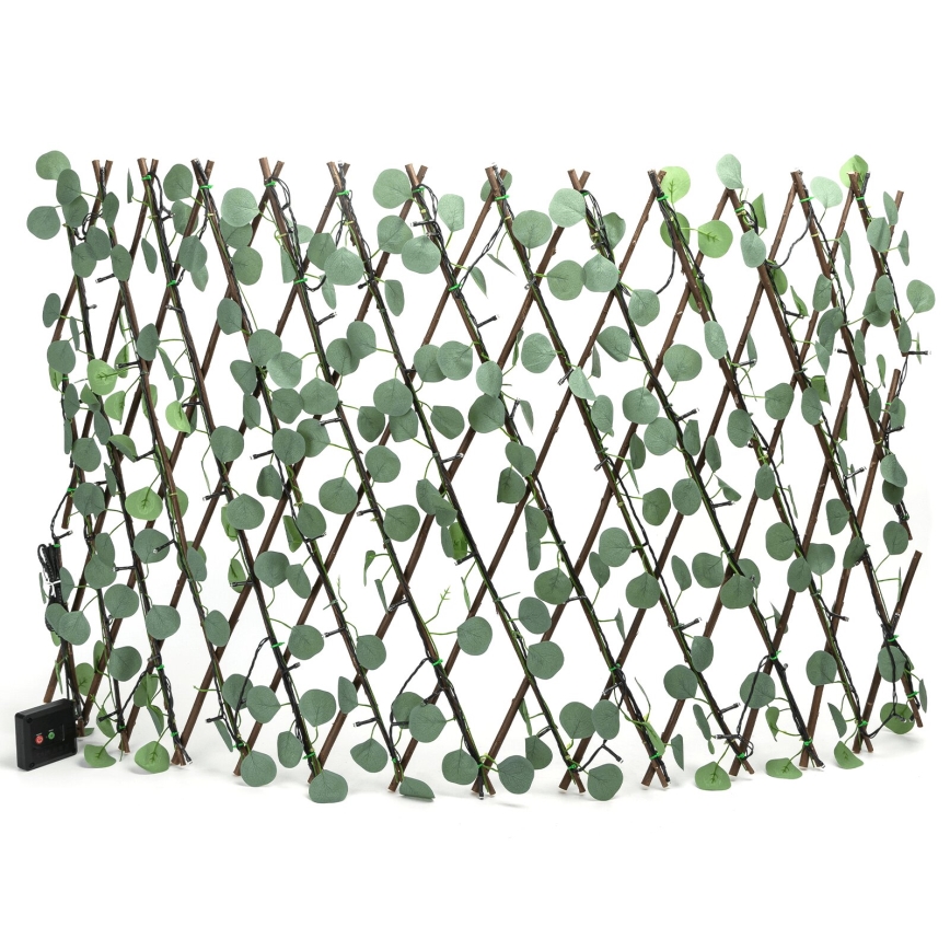 Aigostar - Guirlande solaire 102xLED/2x0,7m IP65 blanc chaud eucalyptus