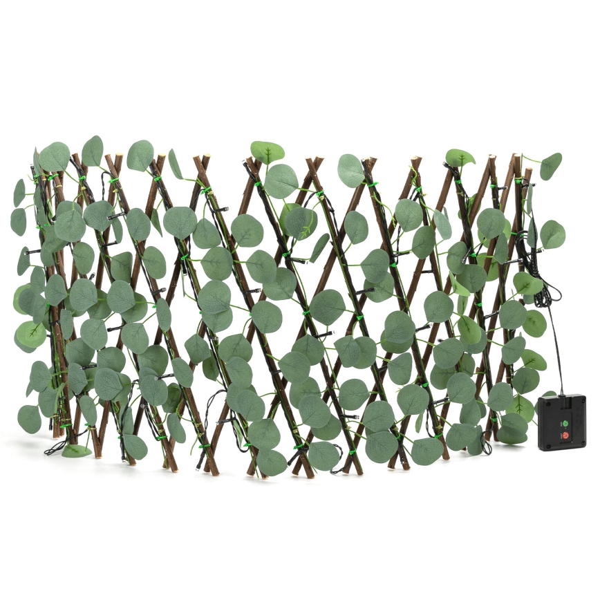 Aigostar - Guirlande solaire 56xLED/2x0,4m IP65 blanc chaud eucalyptus