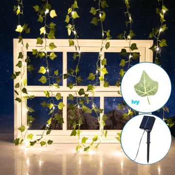 Aigostar - Guirlande solaire 70xLED/4x1m IP65 300 mAh blanc chaud ivy