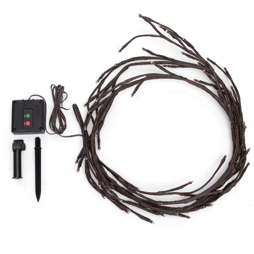 Aigostar - Guirlande solaire 72xLED/4m IP65 300 mAh blanc chaud branches d'arbres