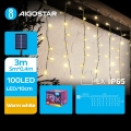 Aigostar - Guirlande solaire de Noël 100xLED/8 fonctions 8x0,4m IP65 blanc chaud