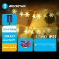 Aigostar - Guirlande solaire de Noël 50xLED/8 fonctions 12m IP65 blanc chaud
