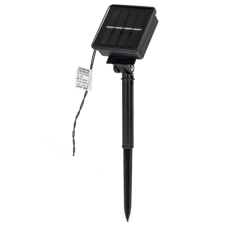 Aigostar - Guirlande solaire de Noël 50xLED/8 fonctions 12m 800mAh IP65 blanc chaud