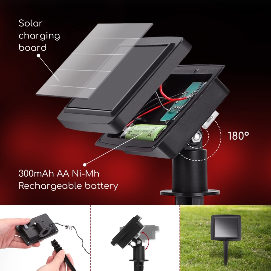 Aigostar - Guirlande solaire de Noël à LED 10xLED/3,8 m IP44 blanc froid 400 mAh