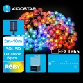 Aigostar - Guirlande solaire décorative 50xLED/8 fonctions 12m IP65 multicolore