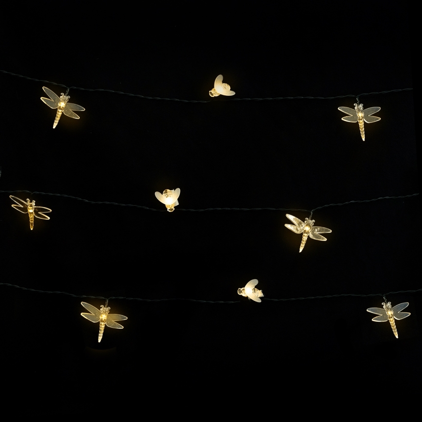 Aigostar - Guirlande solaire décorative LED 50xLED/8 fonctions 10 m 800 mAh IP65 blanc chaud