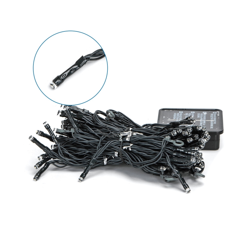 Aigostar - Guirlande solaire LED 100xLED/8 fonctions 4x1m 800 mAh IP65 blanc froid