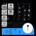 Aigostar - Guirlande solaire LED 100 LED / 8 fonctions, 8 × 0,4 m, IP65, blanc froid, 800 mAh
