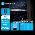 Aigostar - Guirlande solaire LED 100xLED/8 fonctions 4x1m 800 mAh IP65 blanc froid