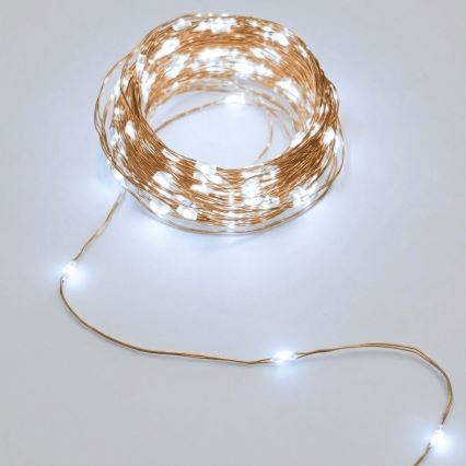 Aigostar - Guirlande solaire à LED 200 LEDs / 8 modes, 22 m, IP65, blanc froid, 800 mAh
