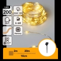 Aigostar - Guirlande solaire LED 200 LED/8 modes 22 m IP65 blanc chaud 800 mAh