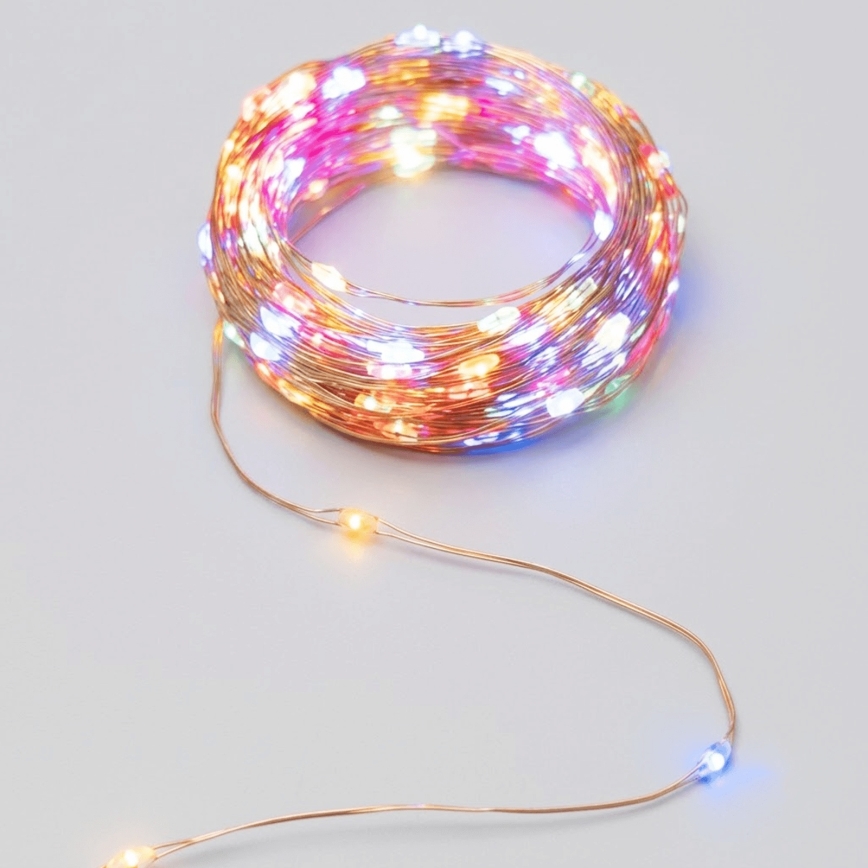 Aigostar - Guirlande solaire LED 200 LED / 8 fonctions, 22 m, IP65, multicolore, 800 mAh