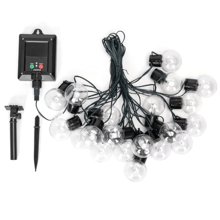 Aigostar - guirlande solaire LED 20xLED/8 fonctions 11,5m IP65 multicolore