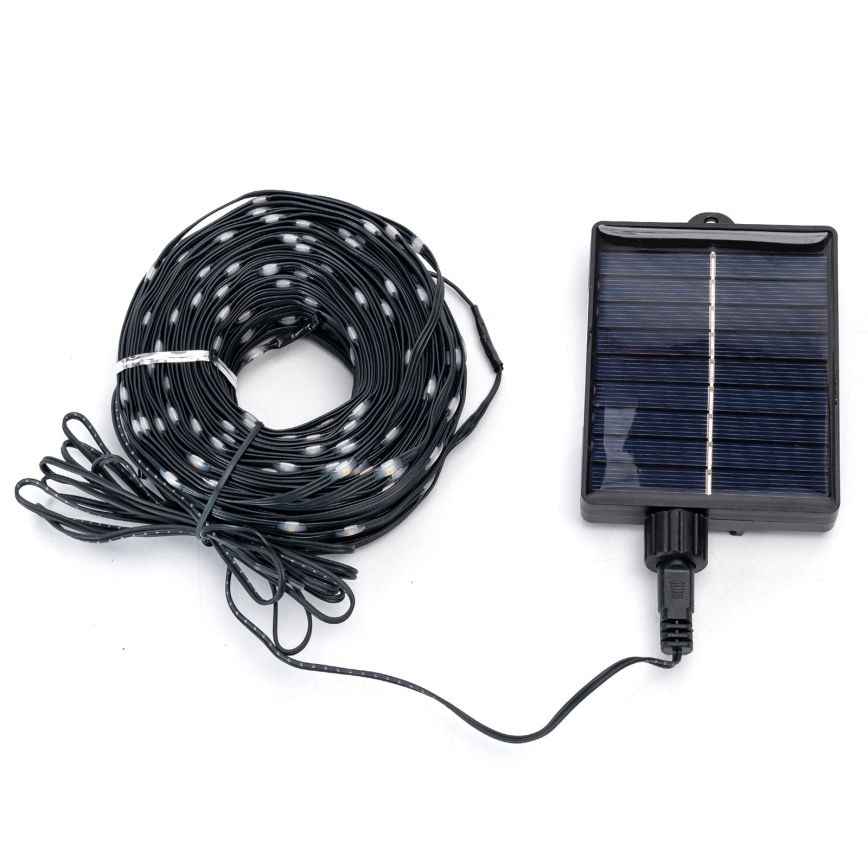 Aigostar - Guirlande solaire LED de Noël 500xLED/8 fonctions 52m IP65 blanc froid 1200 mAh