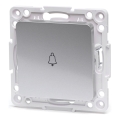 Aigostar - Interrupteur de sonnette simple sans cadre, argenté