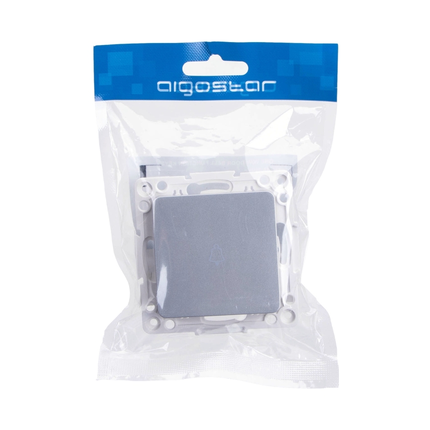 Aigostar - Interrupteur de sonnette simple sans cadre, argenté